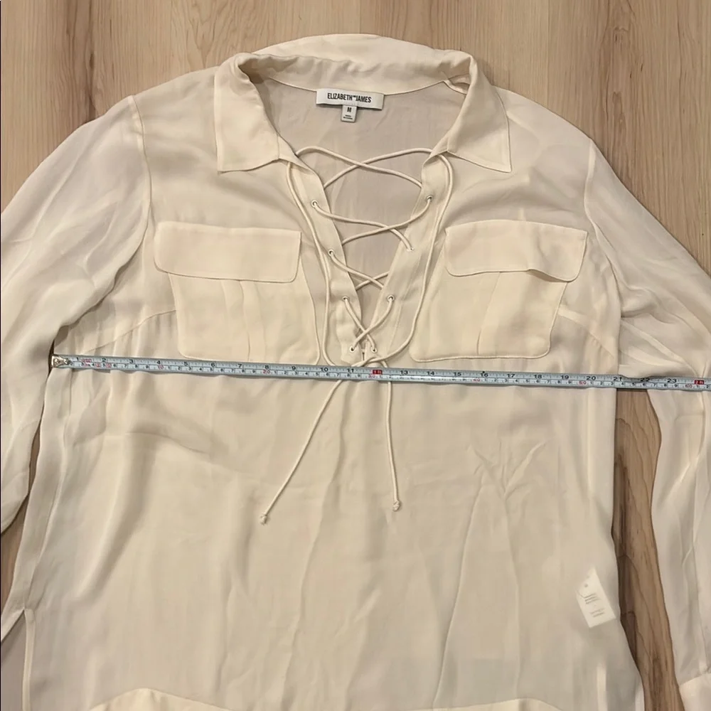 Elizabeth and James Silk Lace-Up Blouse - Picture 4 of 10